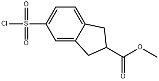 5-(氯磺酰基)-2,3-二氢-1H-茚-2-羧酸甲酯 结构式