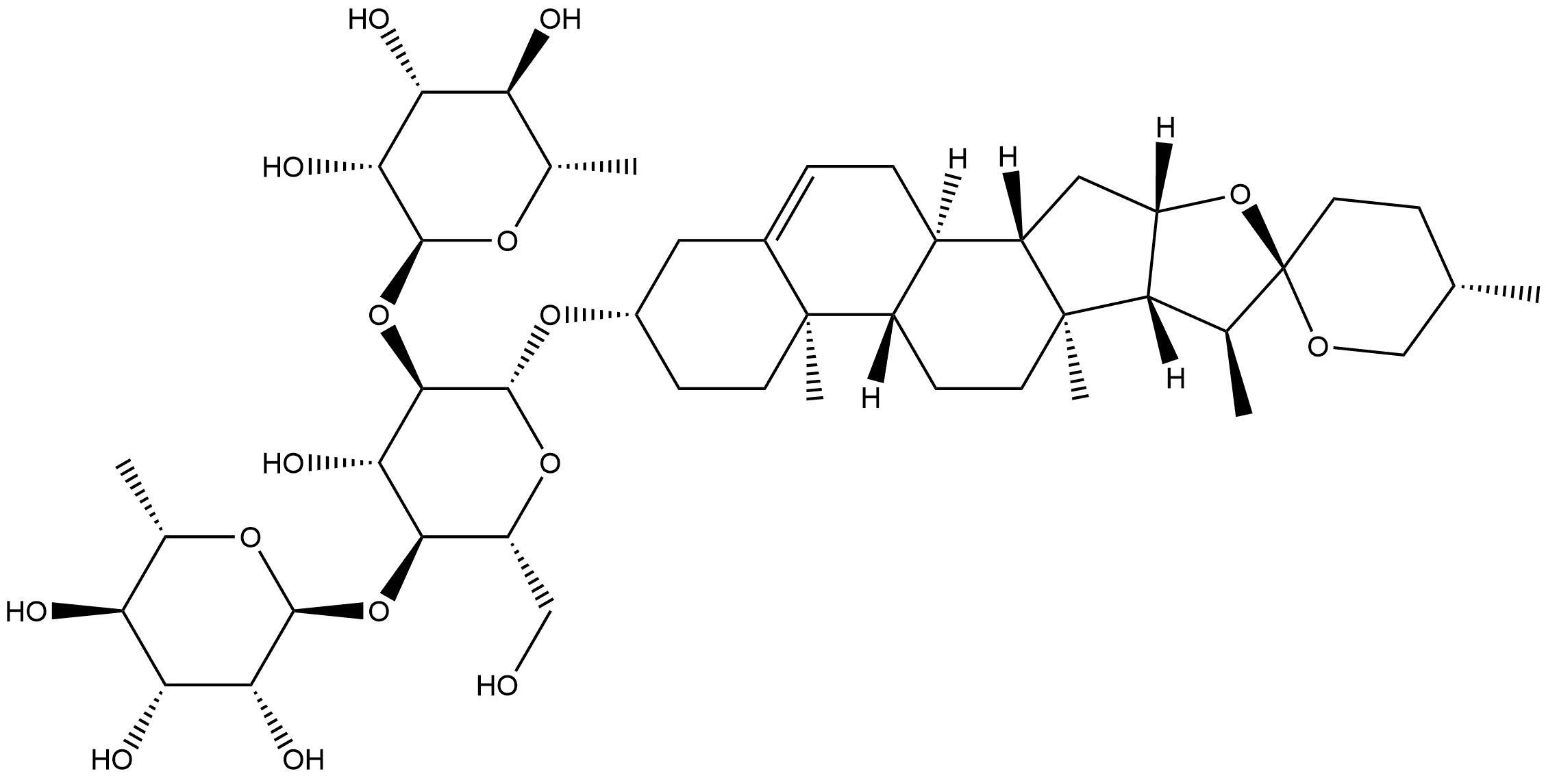 薯蓣皂苷 结构式