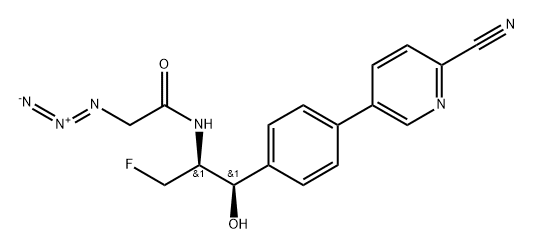 2-Azido-N-{(1R,2S)-1-[4-(6-cyano-3-pyridinyl)phenyl]-3-fluoro-1-hydroxy-2-propanyl}acetamide 结构式