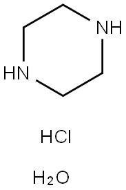 哌嗪二盐酸盐单水合物 结构式