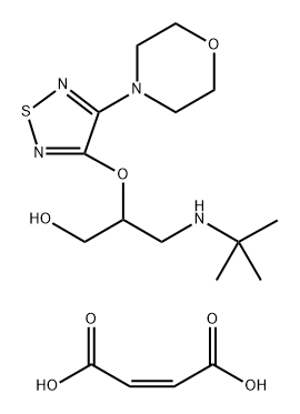 (2RS)-3-[(1,1-Dimethylethyl)amino]-2-[[4-(morpholin-4-yl)-1,2,5-thiadiazol-3-yl]oxy]propan-1-ol Maleate Salt 结构式