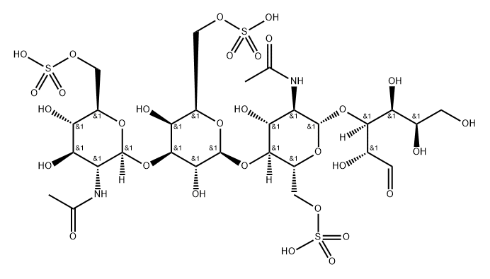 beta-Glcp-NAc6SO(3)-(1-3)-beta-Galp6SO(3)-(1-4)-beta-GlcpNAc6SO(3)-(1-3)-Galp 结构式