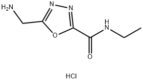 5-(Aminomethyl)-N-ethyl-1,3,4-oxadiazole-2-carboxamide hydrochloride (1:1) 结构式