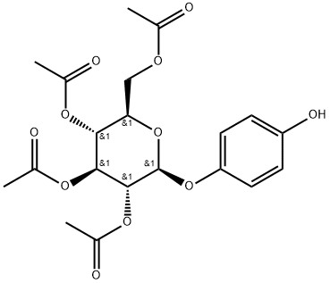 4-羟基苯基-Β-D-吡喃葡萄糖苷-2,3,4,6-四乙酸酯 结构式