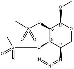 Methyl 4-azido-2-O,3-O-bis(methylsulfonyl)-4-deoxy-α-D-xylopyranoside 结构式