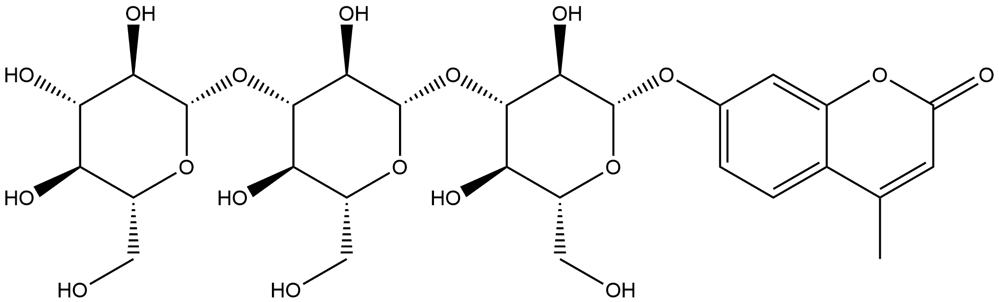 4-甲基伞形酮-Β-昆布三糖苷 结构式