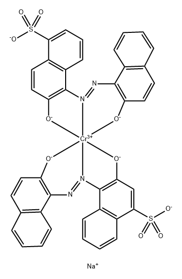 [3-(羟基-KAPPA O)-4-[[2-(羟基-KAPPA O)-1-萘基]偶氮-KAPPA N1]-1-萘磺酸根合][6-(羟基-KAPPA O)-5-[[2-(羟基-KAPPA O)-1-萘基]偶氮-KAPPA N1]-1-萘磺酸根合]铬酸三钠 结构式