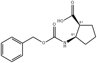 顺-2-(苄氧羰基氨基)环戊烷羧酸 结构式