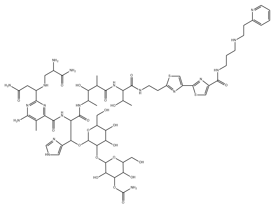 N1-[3-[[2-(2-Pyridyl)ethyl]amino]propyl]bleomycinamide 结构式