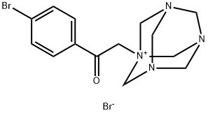 3,5,7-Triaza-1-azoniatricyclo[3.3.1.13,7]decane, 1-[2-(4-bromophenyl)-2-oxoethyl]-, bromide (1:1) 结构式