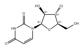 1-(3'-chloro-3'-deoxyarabinofuranosyl)uracil 结构式
