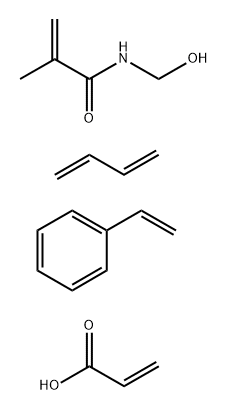 2-丙烯酸与1,3-丁二烯、乙烯基苯和N-(羟甲基)-2-甲基-2-丙烯酰胺的聚合物 结构式