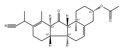 D-Homo-C-norgona-5,17-diene-17-acetonitrile, 3alpha-hydroxy-alpha,10,1 7a-trimethyl-11-oxo-, acetate 结构式