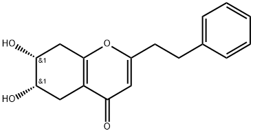 6,7-二羟基-2-(2-苯乙基)-5,6,7,8-四氢色酮 结构式