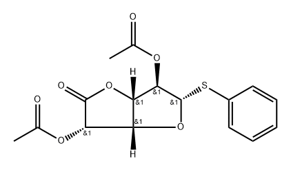 .beta.-D-Glucofuranosiduronic acid, phenyl 1-thio-, .gamma.-lactone, 2,5-diacetate 结构式