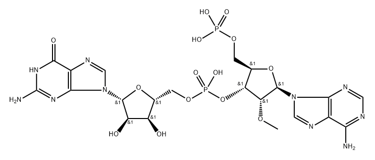 Guanosine, 2'-O-methyl-5'-O-phosphonoadenylyl-(3'→5')- 结构式