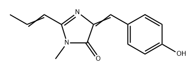 4H-Imidazol-4-one,  3,5-dihydro-5-[(4-hydroxyphenyl)methylene]-3-methyl-2-(1-propenyl)-,  radical  ion(1+)  (9CI) 结构式