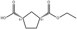 1,3-Cyclopentanedicarboxylic acid, monoethyl ester, cis- (9CI) 结构式