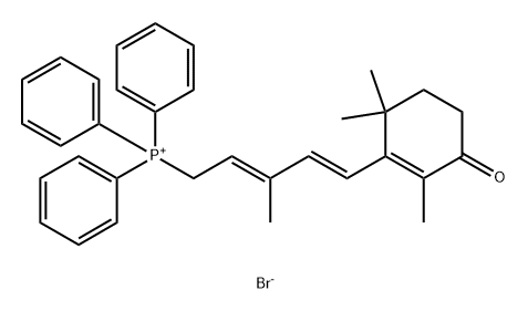 Phosphonium, [(2E,4E)-3-methyl-5-(2,6,6-trimethyl-3-oxo-1-cyclohexen-1-yl)-2,4-pentadien-1-yl]triphenyl-, bromide (1:1) 结构式