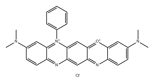 Quinoxalino[2,3-b]phenoxazinium, 3,9-bis(dimethylamino)-7-phenyl-, chloride (1:2) 结构式