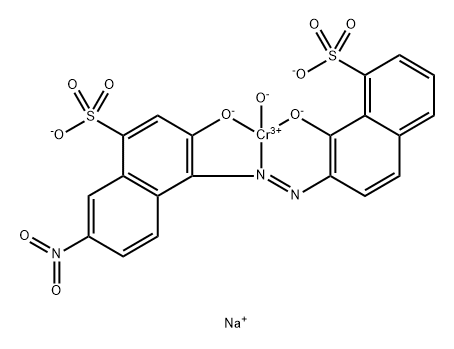 Chromate(2-), hydroxy[3-(hydroxy-κO)-4-[[1-(hydroxy-κO)-8-sulfo-2-naphthalenyl]azo-κN1]-7-nitro-1-naphthalenesulfonato(4-)]-, disodium, (T-4)- 结构式