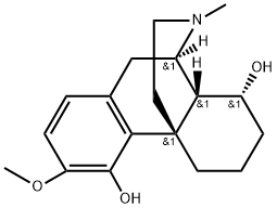 3-Methoxy-17-methylmorphinan-4,8α-diol 结构式