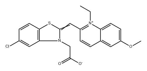 2-[[3-(carboxylatomethyl)-5-chloro-3H-benzothiazol-2-ylidene]methyl]-1-ethyl-6-methoxyquinolinium 结构式