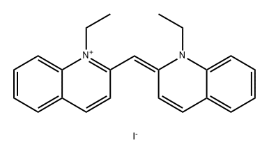 (E)-1-乙基-2-((1-乙基喹啉-2(1H)-亚基)甲基)喹啉-1-鎓碘化物 结构式