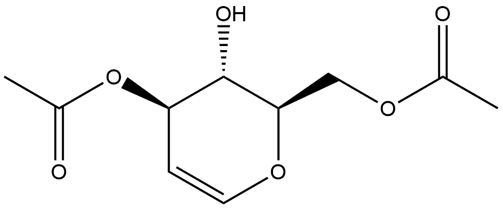 3,6-二-O-乙酰基-D-葡萄烯糖 结构式