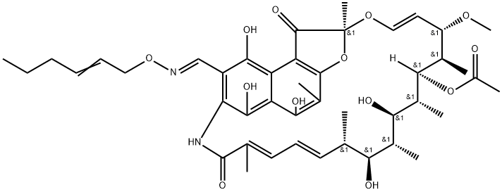 3-[(2-Hexenyl)oxyiminomethyl]rifamycin 结构式