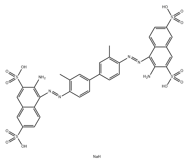 2,7-Naphthalenedisulfonic acid, 4,4'-[(3,3'-dimethyl[1,1'-biphenyl]-4,4'-diyl)bis(azo)]bis[3-amino-, tetrasodium salt 结构式
