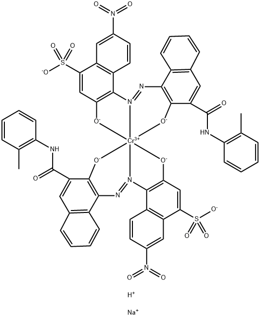 Chromate(3-), bis[3-(hydroxy-κO)-4-[[2-(hydroxy-κO)-3-[[(2-methylphenyl)amino]carbonyl]-1-naphthalenyl]azo-κN1]-7-nitro-1-naphthalenesulfonato(3-)]-, disodium hydrogen 结构式