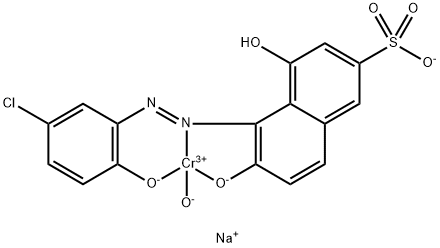 Chromate(1-), [5-[[5-chloro-2-(hydroxy-κO)phenyl]azo-κN1]-4-hydroxy-6-(hydroxy-κO)-2-naphthalenesulfonato(3-)]hydroxy-, sodium 结构式