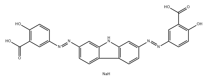 5,5'-[9H-Carbazole-2,7-diylbis(azo)]bis[2-hydroxybenzoic acid sodium] salt 结构式