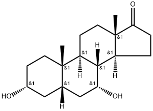 (3R,5S,7R,8R,9S,10S,13S,14S)-3,7-二羟基-10,13-二甲基十四氢-1H-环戊二烯并[A]菲-17(2H)-酮 结构式