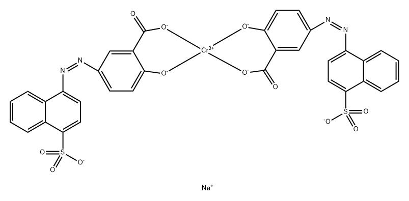 Chromate(3-), bis[2-(hydroxy-κO)-5-[(4-sulfo-1-naphthalenyl)azo]benzoato(3-)-κO]-, trisodium, (T-4)- 结构式