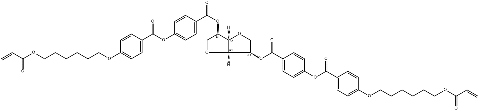 D-Glucitol, 1,4:3,6-dianhydro-, bis[4-[[4-[[6-[(1-oxo-2-propenyl)oxy]hexyl]oxy]benzoyl]oxy]benzoate] (9CI) 结构式