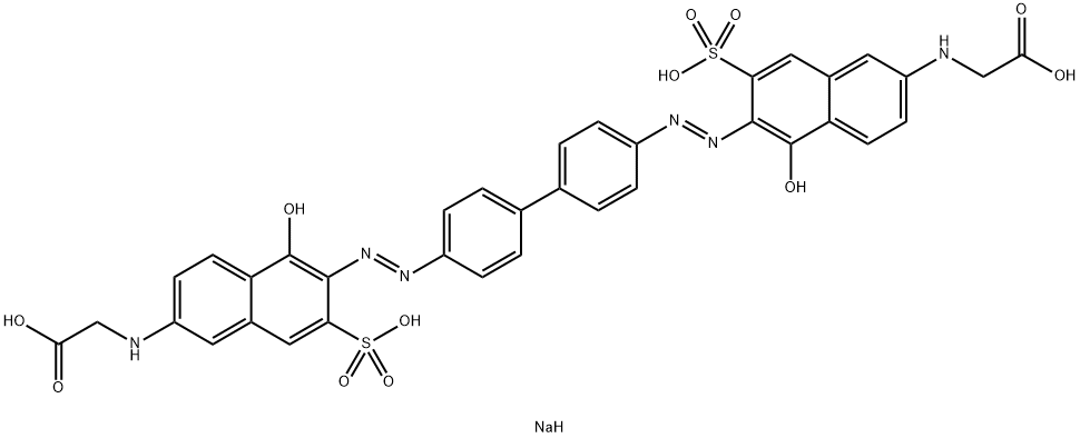 N,N'-[1,1'-Biphenyl-4,4'-diylbis(azo)bis(5-hydroxy-7-sodiosulfonaphthalene-6,2-diyl)]bis(glycine sodium) salt 结构式