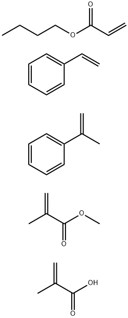 2-Propenoic acid, 2-methyl-, polymer with butyl 2-propenoate, ethenylbenzene, (1-methylethenyl)benzene and methyl 2-methyl-2-propenoate 结构式