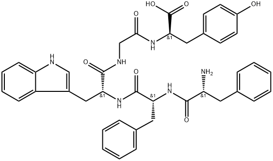 (2R,8R,11R,14R)-8-((1H-Indol-3-yl)methyl)-14-amino-11-benzyl-2-(4-hydroxybenzyl)-4,7,10,13-tetraoxo-15-phenyl-3,6,9,12-tetraazapentadecan-1-oic acid 结构式