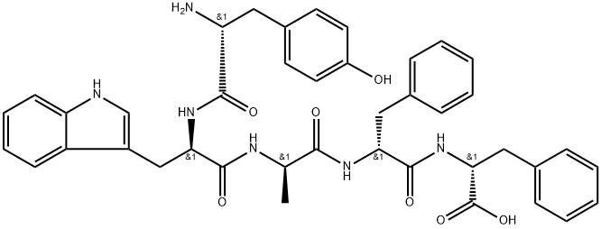 (2R,5R,8R,11R,14R)-11-((1H-Indol-3-yl)methyl)-14-amino-2,5-dibenzyl-15-(4-hydroxyphenyl)-8-methyl-4,7,10,13-tetraoxo-3,6,9,12-tetraazapentadecan-1-oic acid 结构式