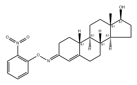 17β-Hydroxyestr-4-en-3-one O-(2-nitrophenyl)oxime 结构式