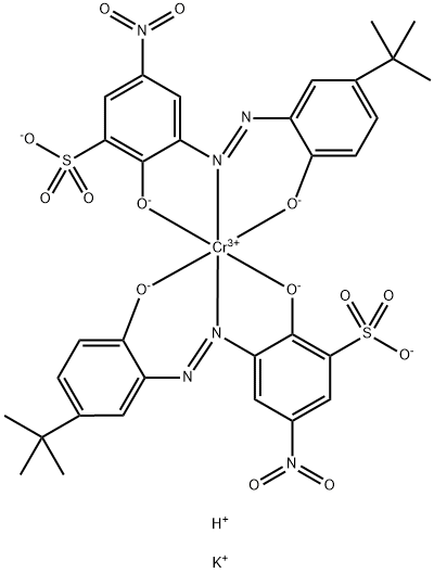 Chromate(3-), bis[3-[[5-(1,1-dimethylethyl)-2-(hydroxy-κO)phenyl]azo-κN1]-2-(hydroxy-κO)-5-nitrobenzenesulfonato(3-)]-, dipotassium hydrogen 结构式