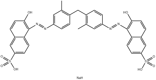 2-Naphthalenesulfonic acid, 5,5'-[methylenebis[(3-methyl-4,1-phenylene)azo]]bis[6-hydroxy-, disodium salt 结构式