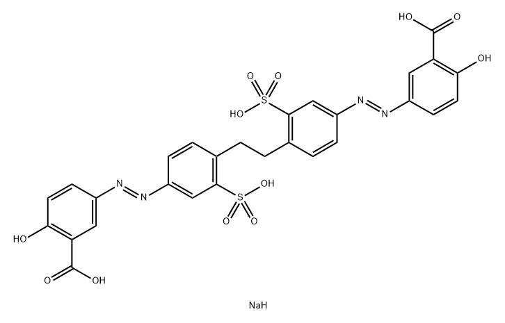 Benzoic acid, 3,3'-[1,2-ethanediylbis[(3-sulfo-4,1-phenylene)azo]]bis[6-hydroxy-, tetrasodium salt 结构式