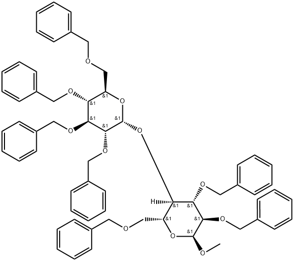 甲基2,2',3,3',4',6,6'-七-O-苄基-Α-D-麦芽糖苷 结构式