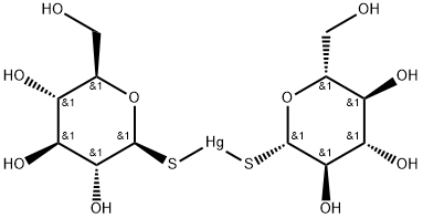 Mercury, bis(1-thio-.beta.-D-glucopyranosato-S)- 结构式