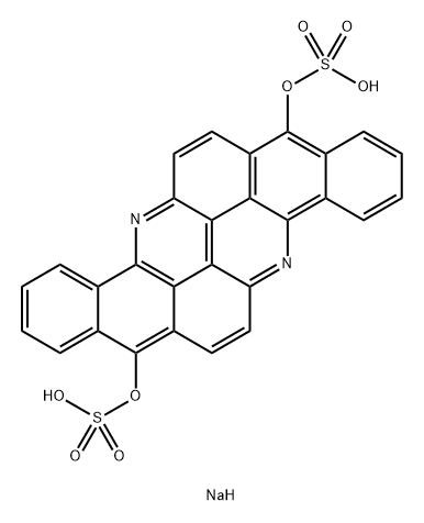Benzo[h]benz[5,6]acridino[2,1,9,8-klmno]acridine-8,16-diol, bis(hydrogen sulfate) (ester), disodium salt 结构式