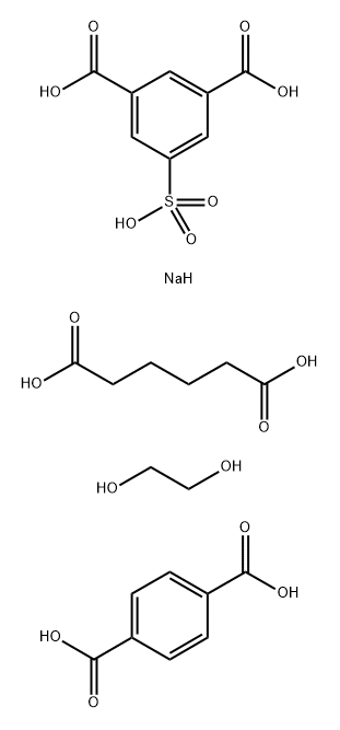5-磺基-1,3-苯二甲酸单钠盐与1,4-苯二甲酸、1,2-乙二醇和己二酸的聚合物 结构式