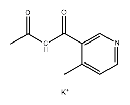 1,3-Butanedione, 1-(4-methyl-3-pyridinyl)-, ion(1-), potassium (9CI) 结构式